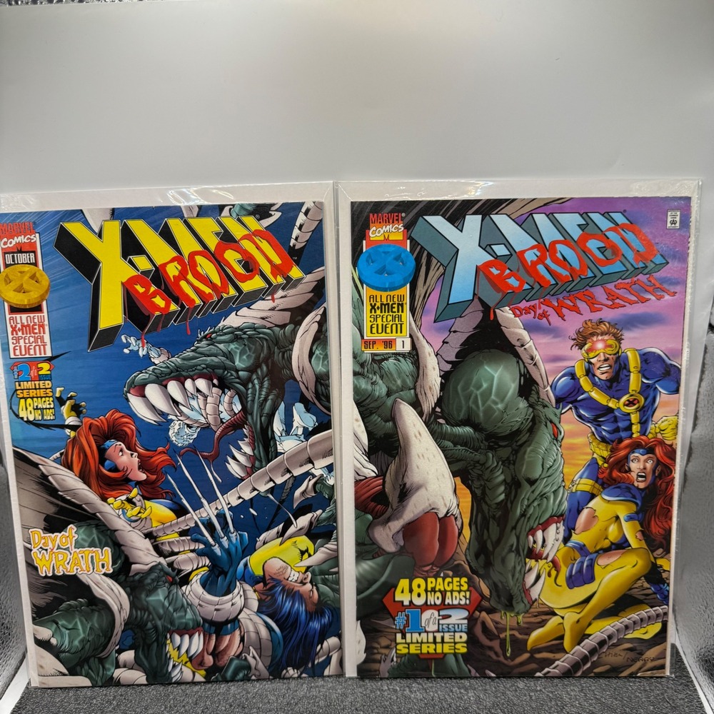 Marvel Comics X-Men Brood Day of Wrath 1-2 Complete Set 1996 Limited Series